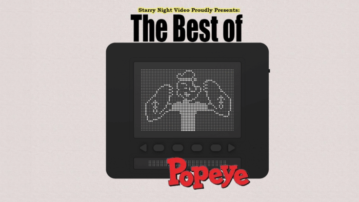 필름 형태로 여러 가지 뽀빠이 등장인물이 있고, 영어 타이틀인 Classic Popeye 문구가 있다.